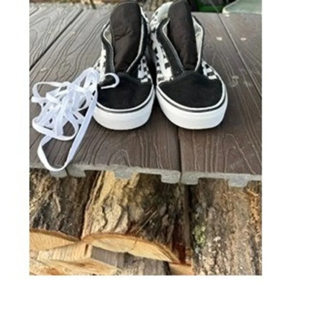 Vans Old Skool Checkerboard Black White Suede Canvas Skate Shoes Mens 10